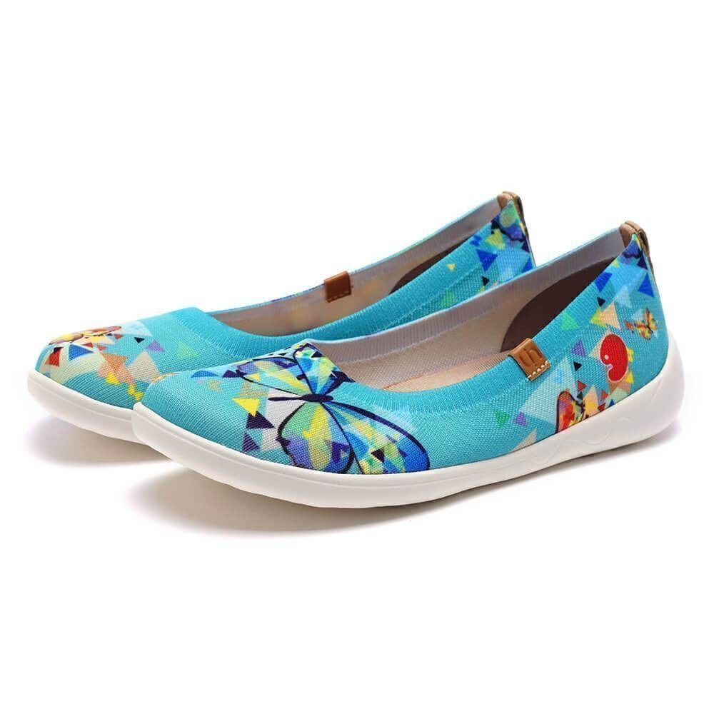 UIN Women's Ballet Flats Slip On Pointed Toe Casual Shoes (Cubic Butterfly) - Picture 4 of 9